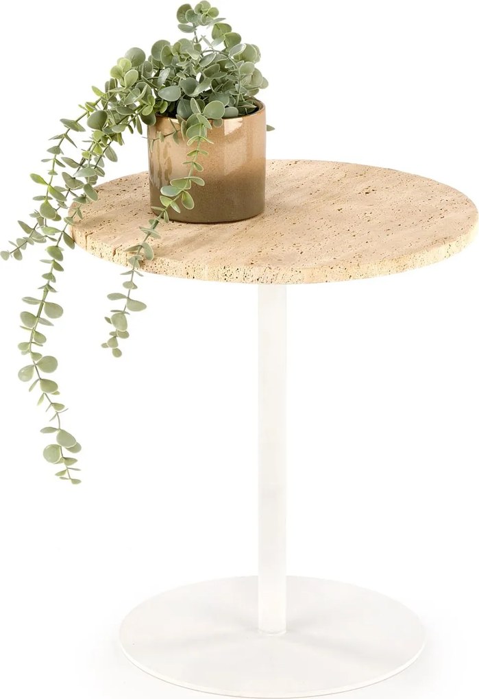 Konferenční stolek Traverso 35 cm travertin/bílý