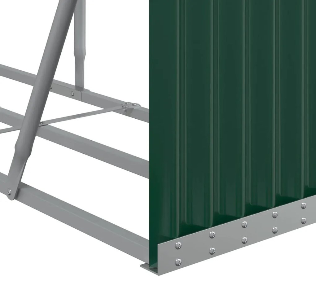 Držiak na polená zelený 234x45x100 cm pozinkovaná oceľ