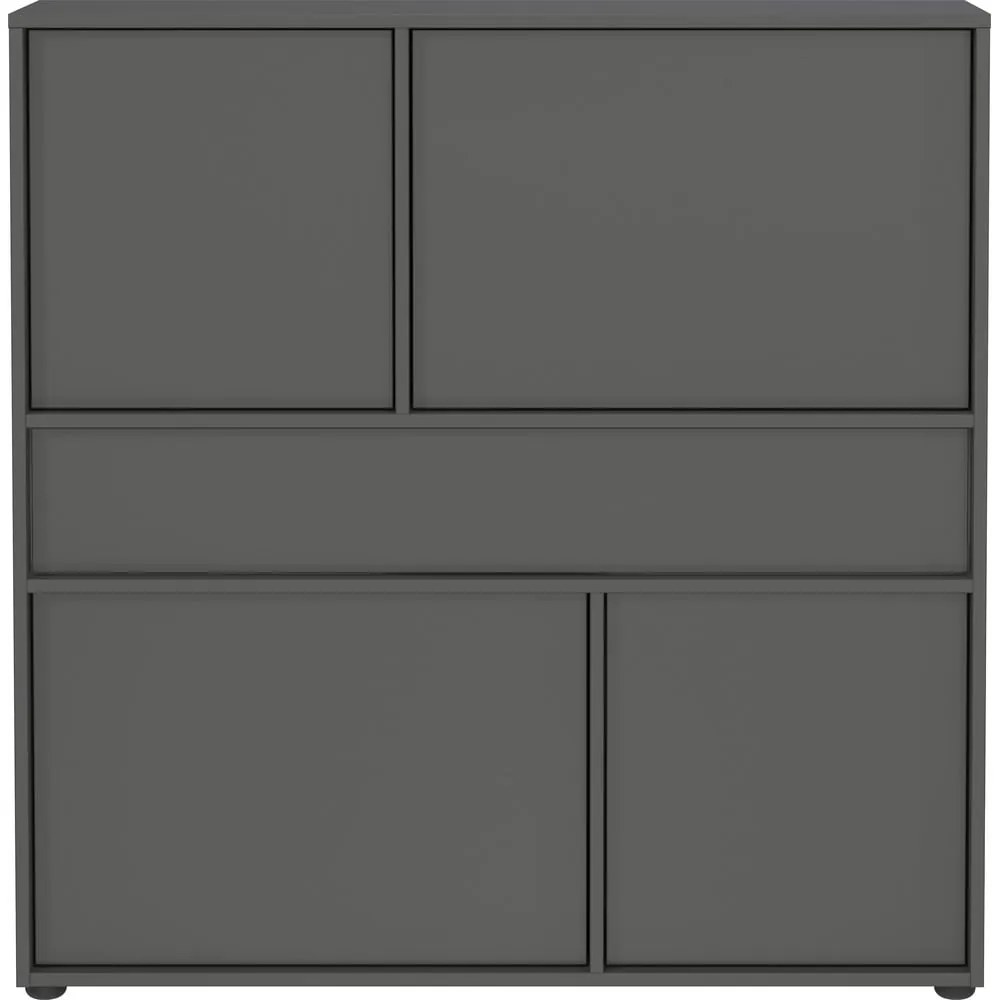 Antracitová skrinka 105x108x25 cm Ameca 2.0 – Germania