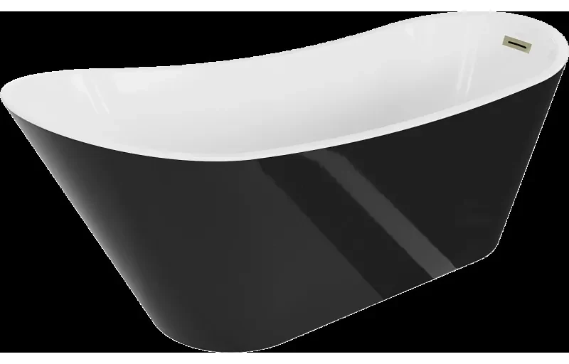 Mexen Alta voľne stojaca vaňa 170 x 75 cm, biela/Čierna, Prepad Zlatá - 52141707575-G