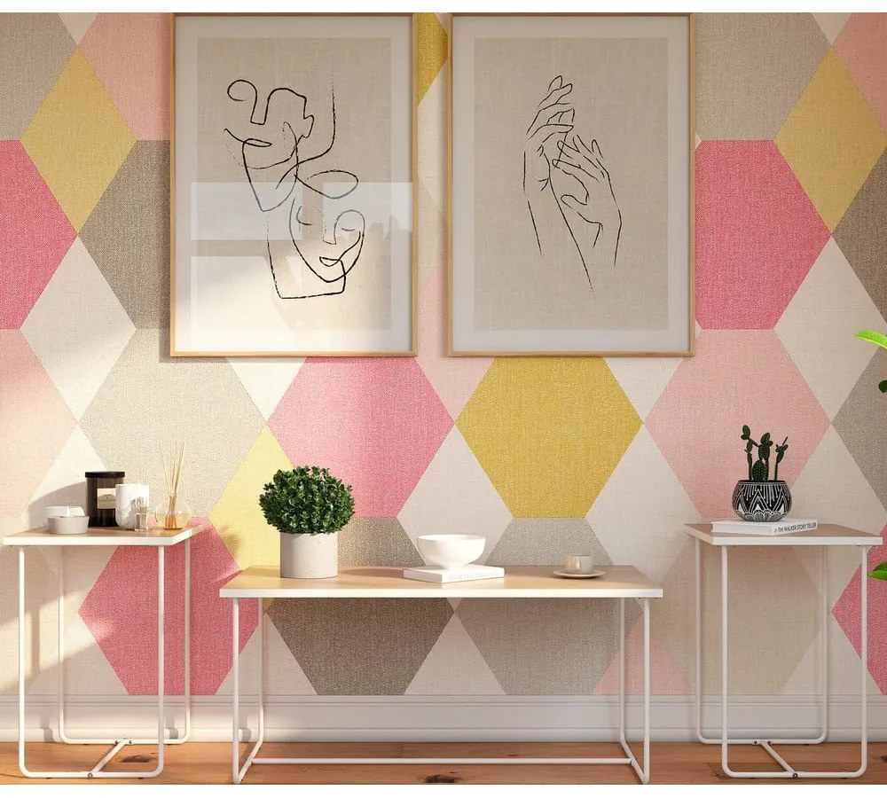 Biele/v prírodnej farbe konzolové stolíky v súprave 3 ks s doskou v dekore jaseňového dreva 50x100 cm Dante – Støraa