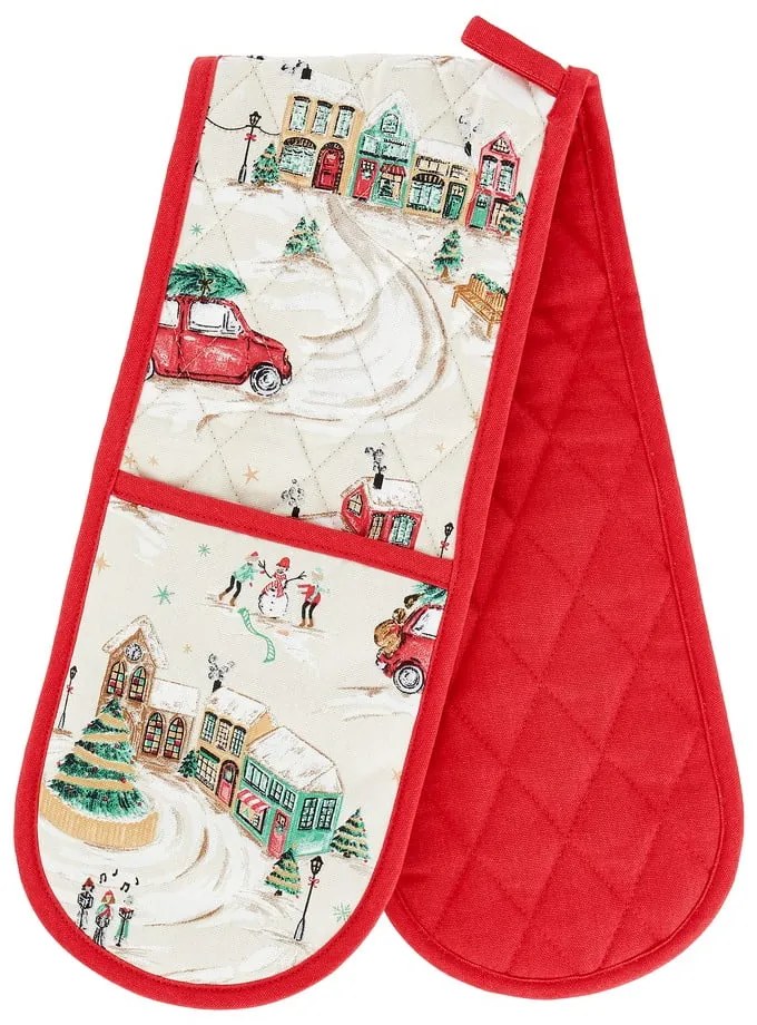 Bavlnená dvojitá kuchynská chňapka Christmas Town – Catherine Lansfield