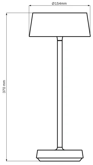 LED Stmievateľná stolná lampa CASABLANCA LED/3,4W/5V USB 3600 mAh IP44 čierna