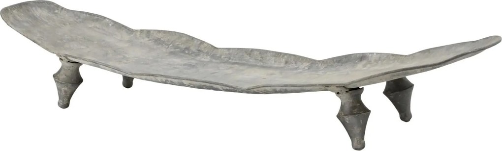 Šedý antik zinkový podnos s nožičkami Tray Zinc Antique - 68 * 22 * 8 cm