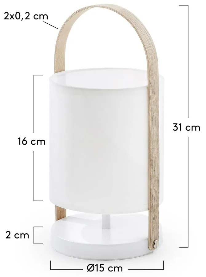 Biela stolová lampa Kave Home Zayla