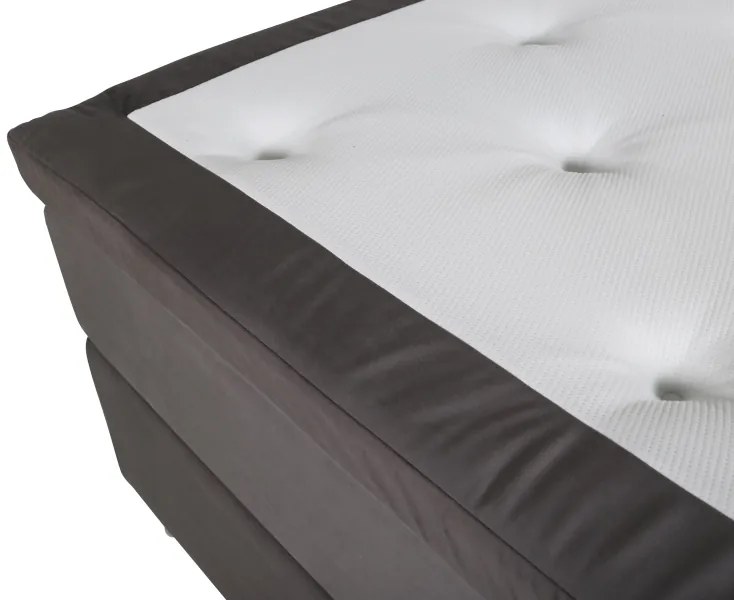 Furudal 120 boxspring posteľ sivý zamat čelo Sarna