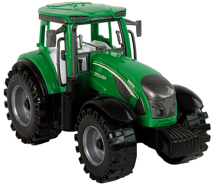 Lean Toys Zelený traktor s červeným postrekovačom