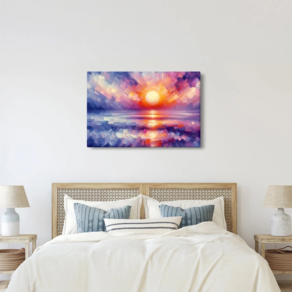 Obraz - Farebný umelecký západ slnka (90x60 cm)