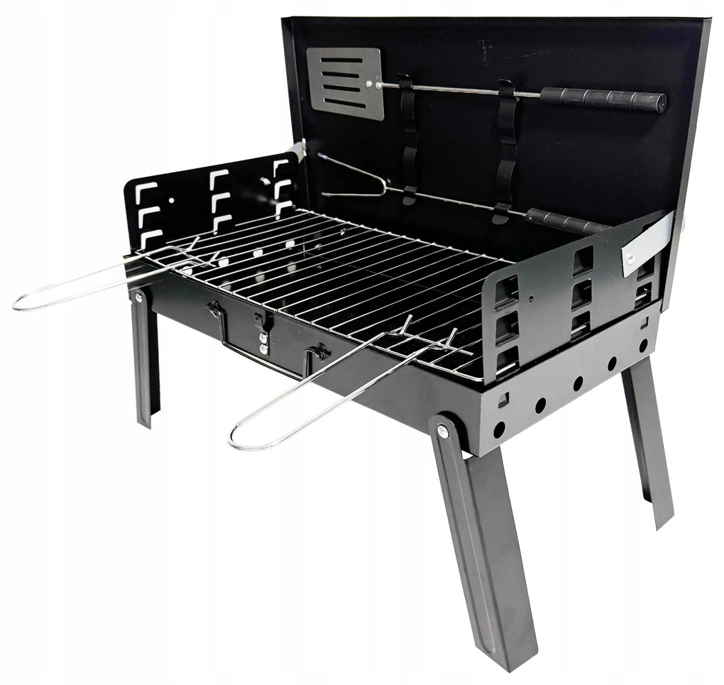 Skládací turistický gril BBQ1009 černý