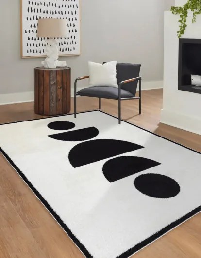 Dywany Łuszczów 80x150 cm Kusový koberec Mode 8598 geometric cream/black, čiernobiela, detská izba