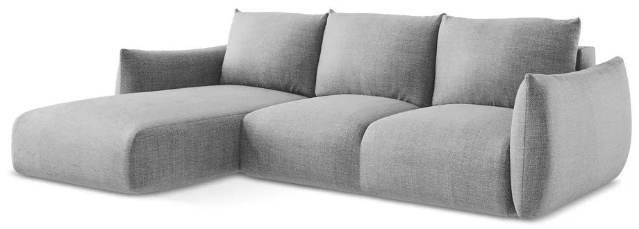 Svetlosivá rozkladacia rohová pohovka (ľavý roh/s leňoškou) Leila – Makamii