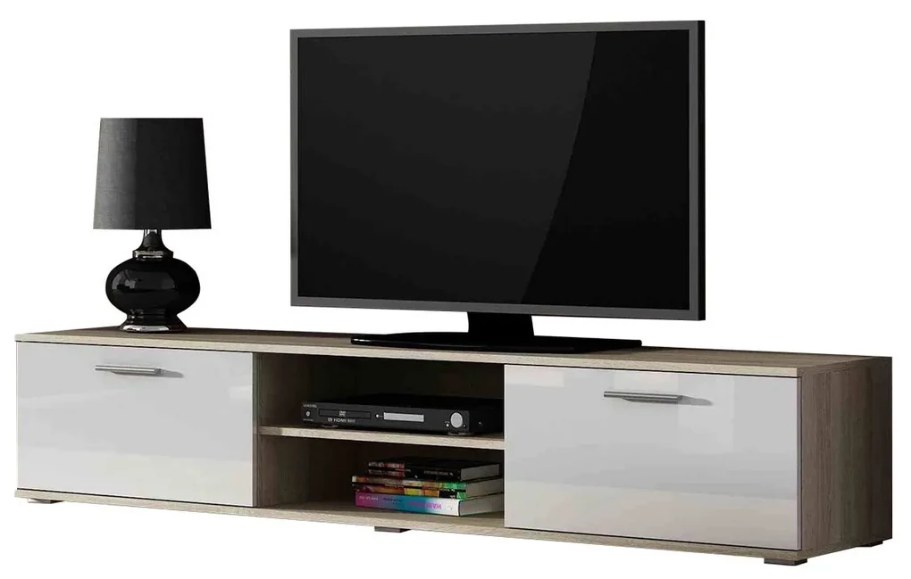 TV stolík 180 Boho B3, Farby: čierny / čierny lesk