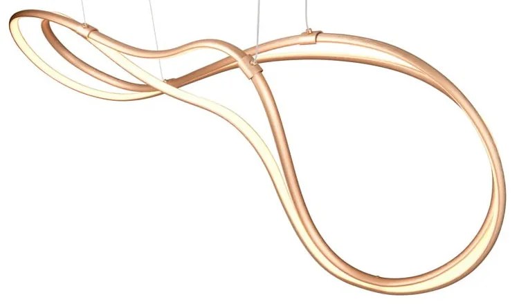 LED závesné svietidlo s kovovým tienidlom v zlatej farbe Nala – Trio Select