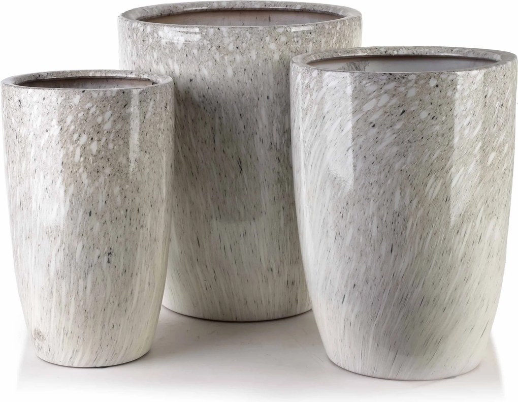 Sada 3 ks květináčů NEVA MARBLE VIII béžová