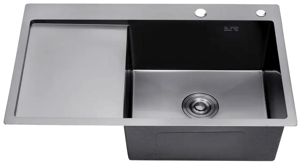 Erga HD, 1-komorový oceľový drez 780x490x210 mm, pravý, grafitová, ERG-MLS-HD7849RB