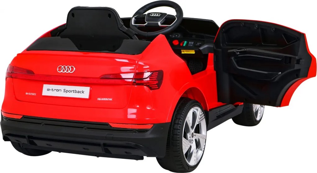 Ramiz Audi E-Tron Sportback pre deti Červená + Pilot + pohon 4x4 + pomalý štart + rádio MP3 + LED