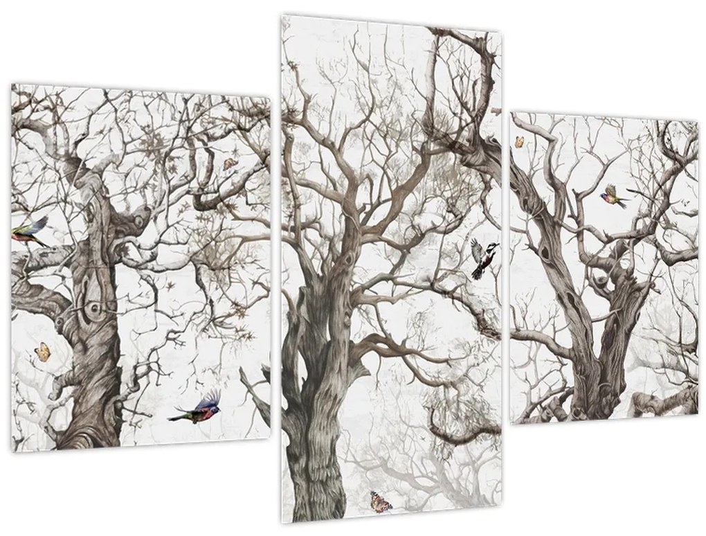 Obraz - Lesný vzor, kresba (90x60 cm)