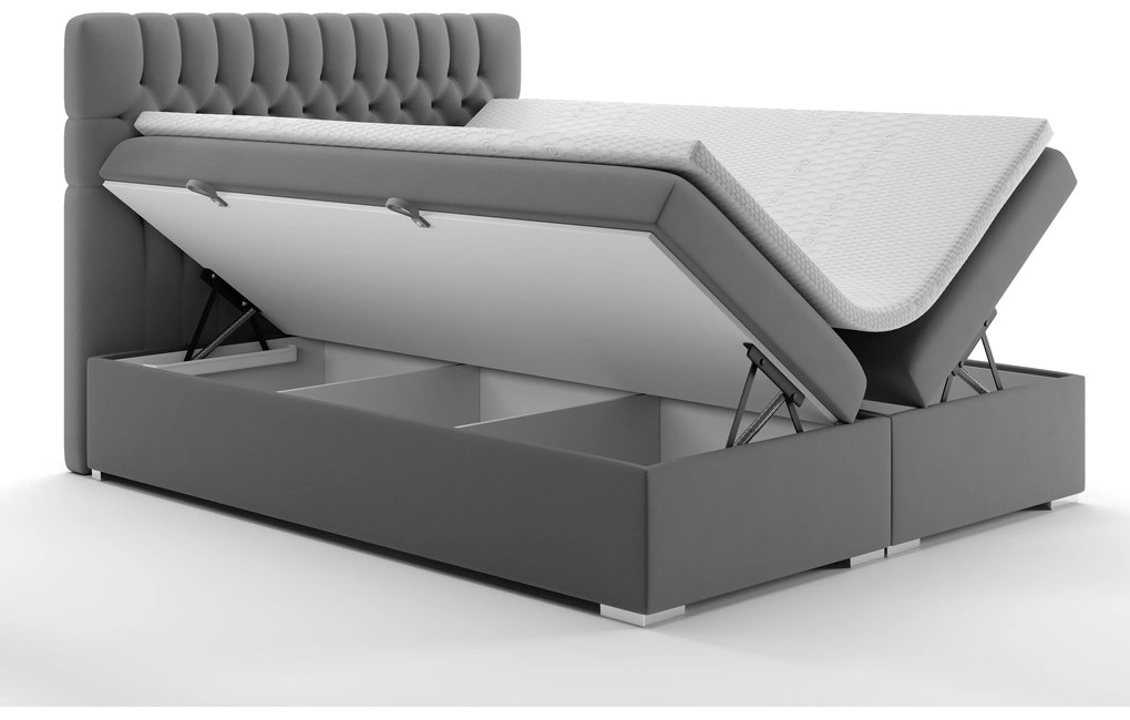 Kontinentálna posteľ 160 cm Daliny (sivá) (s úložným priestorom). Vlastná spoľahlivá doprava až k Vám domov. 1020258