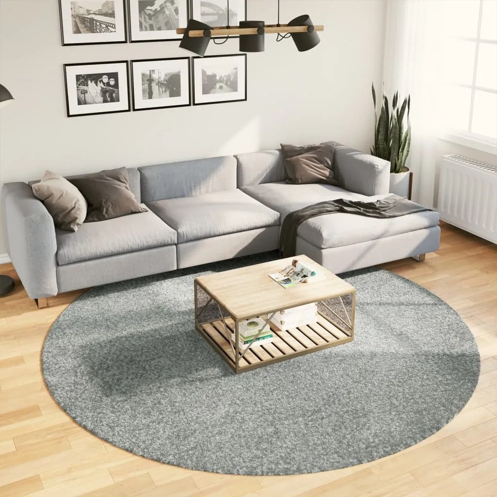 Shaggy koberec PAMPLONA, vysoký vlas, moderný, zelený Ø 240 cm 375314
