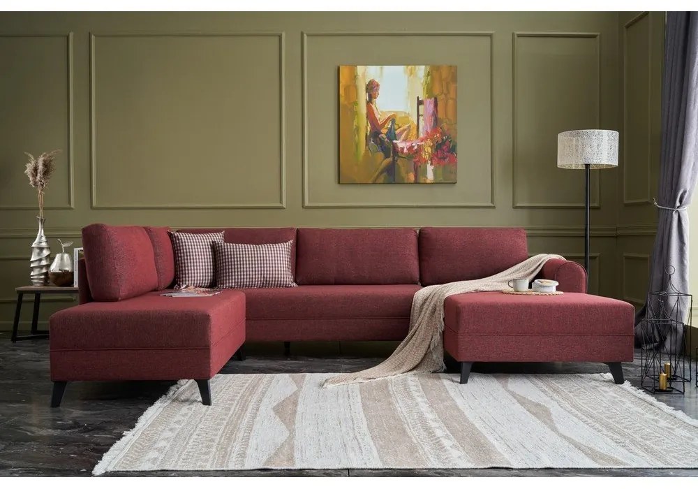 Rohová pohovka v tehlovej farbe (do tvaru "U") Belen – Balcab Home