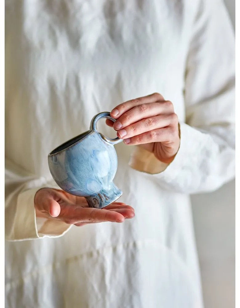 Svetlomodré šálky v súprave 4 ks na cappuccino z kameniny 250 ml Avonlea – Bloomingville