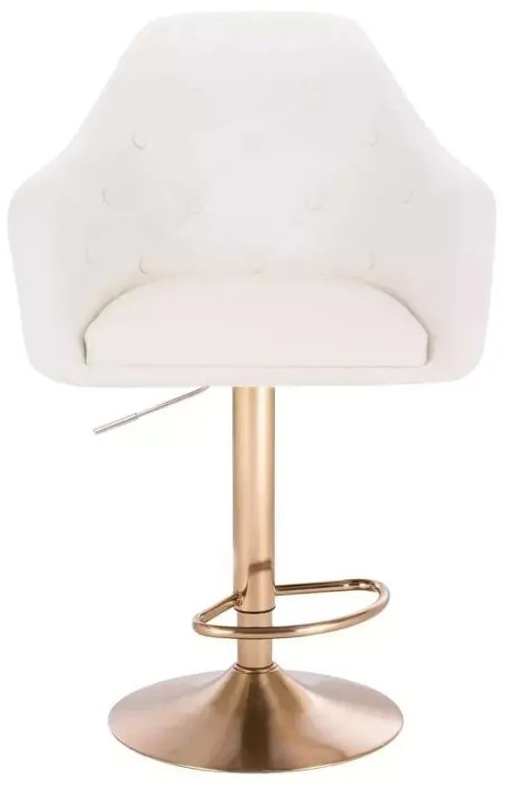 LuxuryForm DESIGN Barová stolička ANDORA na zlatom tanieri - biela