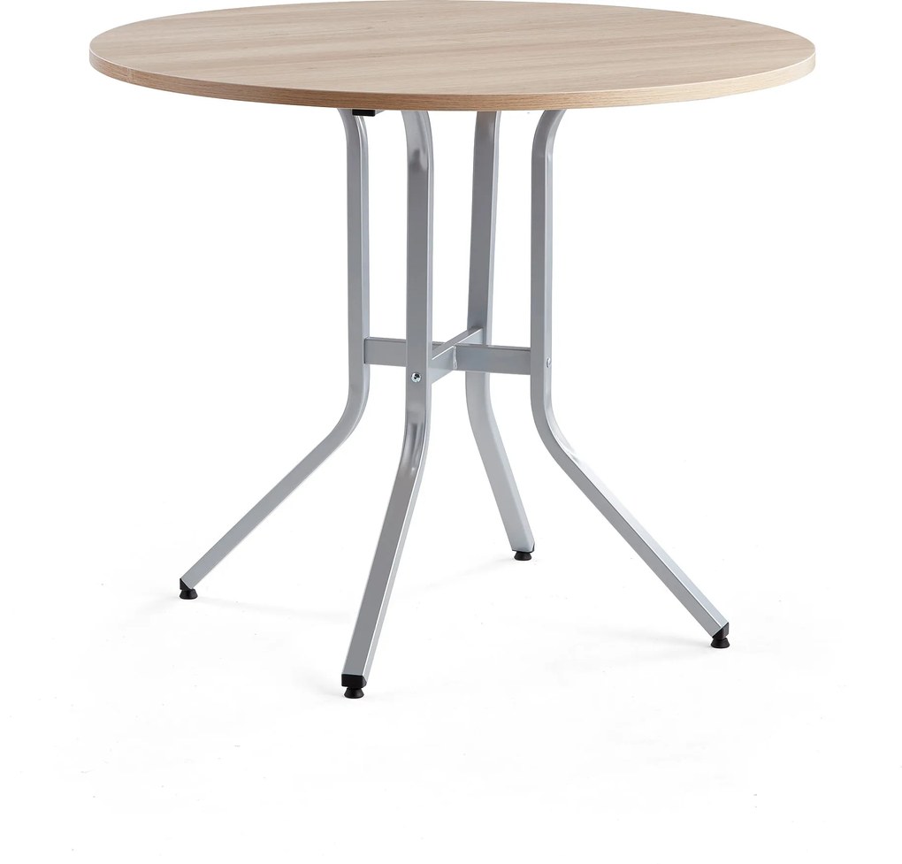 Stôl Various, Ø1100x900 mm, strieborná, dub