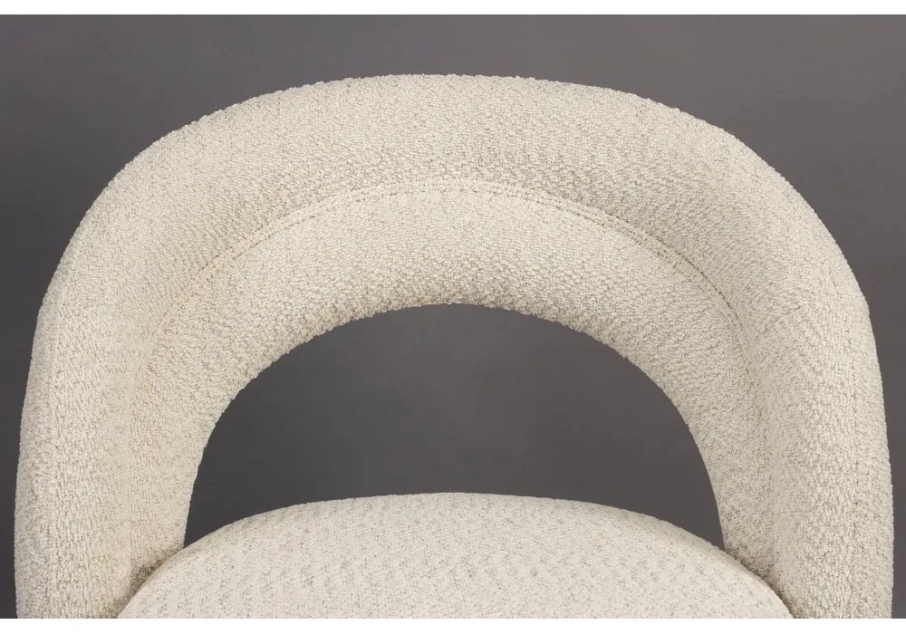 Krémové otočné kreslo z textílie buklé Seina – Dutchbone