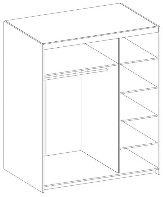 Šatníková skriňa ELLENA 3D - dub sonoma / nie / áno