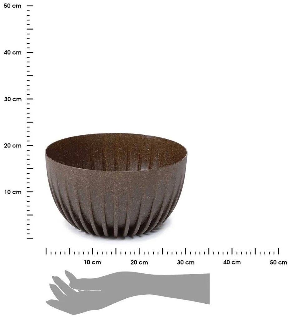 Kvetináč STRIPPED ECO 30 cm kávovo hnedý