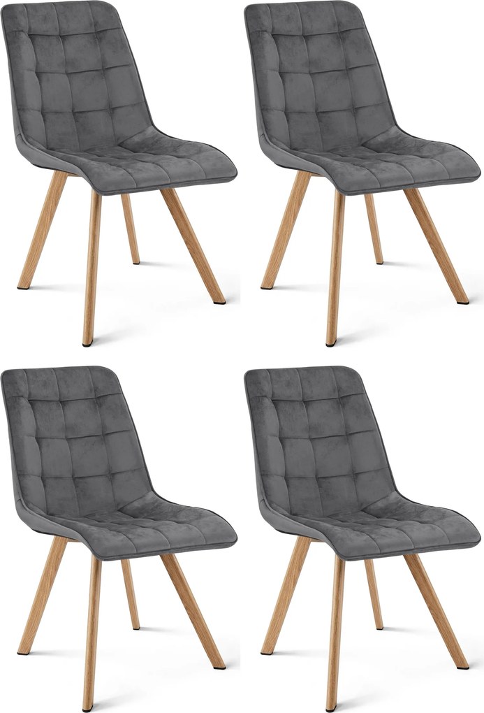 Jedálenská stolička CIEZA VELVET, tmavosivá