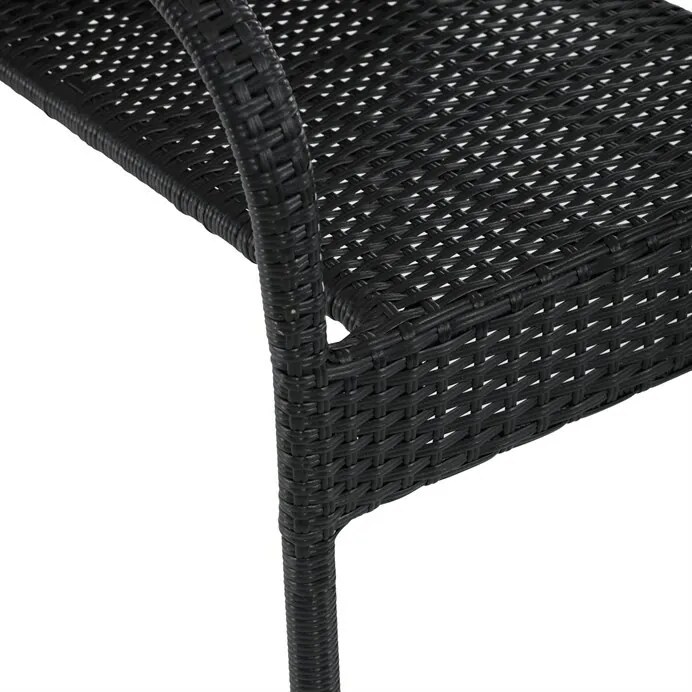 Autronic Záhradná stolička, kov, polyratan, čierna, AZC-S2113 BK