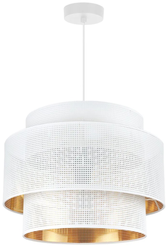 Závesné svietidlo Asti, 1x biele PVC tienidlo, (fi 40cm), g, w