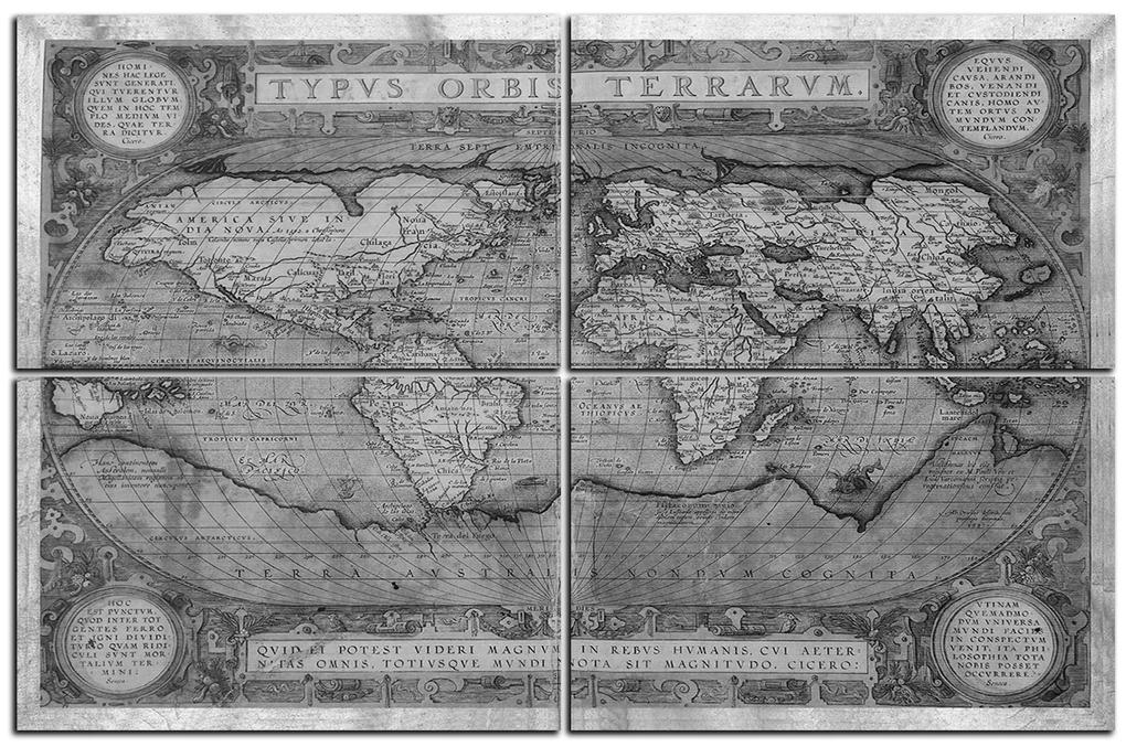 Obraz na plátne - Starožitná mapa sveta 1102QC (150x100 cm)