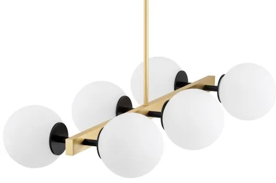 Argon 2549 - Luster na tyči FREEMONT 6xE27/15W/230V zlatá/biela/čierna