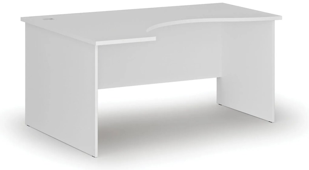 Ergonomický kancelársky písací stôl PRIMO WHITE, 160x120 cm, ľavý, biela