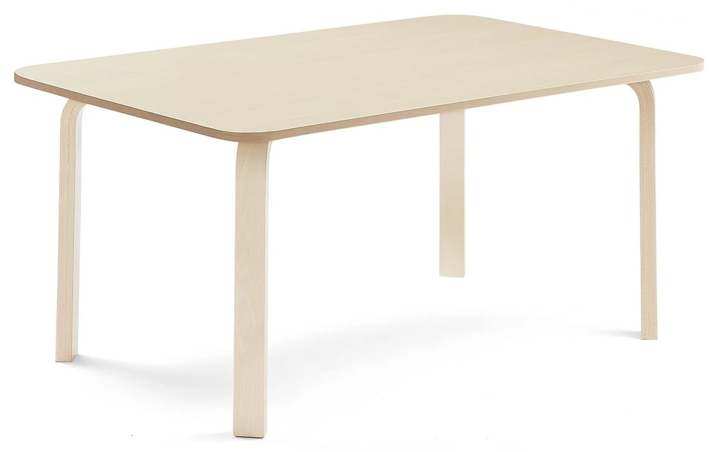 Stôl ELTON, 1400x800x590 mm, laminát - breza, breza