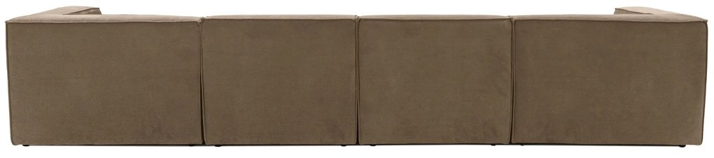 Rohová pohovka Sora s rámom zo 100% hrabového dreva 430 x 102 cm, pravá, hnedá