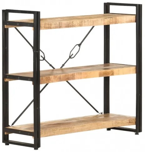 vidaXL Knižnica s 3 policami 90x30x80 cm mangovníkový masív-