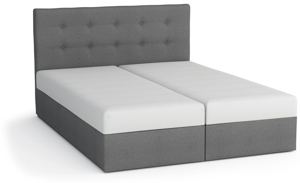 Kontinentálna posteľ 140x200 cm Mimosa Comfort (melírovaná čierna + biela) (s roštom a matracom). Vlastná spoľahlivá doprava až k Vám domov. 1056230