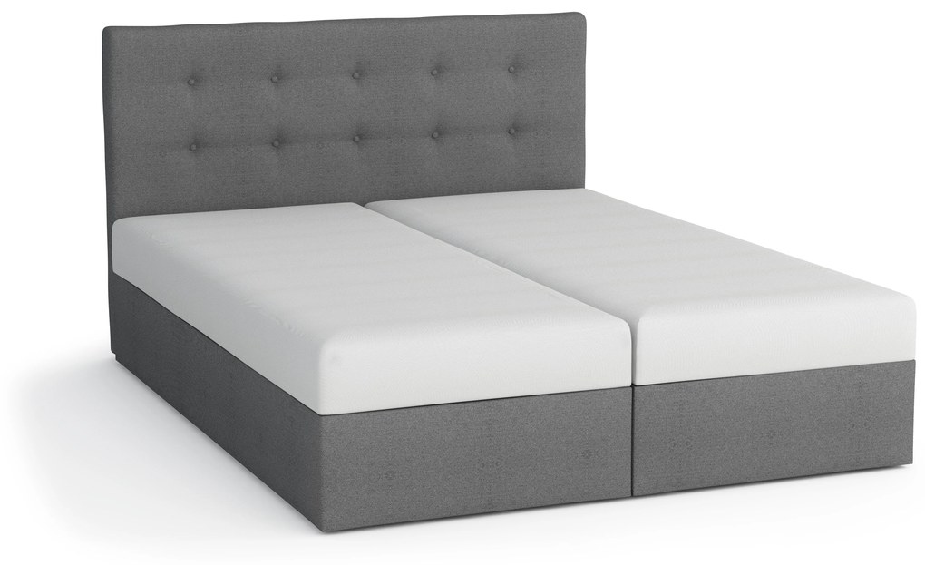 Manželská posteľ Boxspring 140x200 cm Mimosa Comfort (melírovaná čierna + biela) (s roštom a matracom). Vlastná spoľahlivá doprava až k Vám domov. 1056230