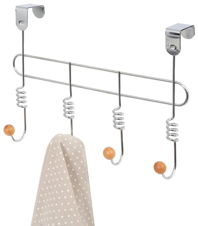 Kovový vešiak na dvere v striebornej farbe 33 cm Spirale – Compactor