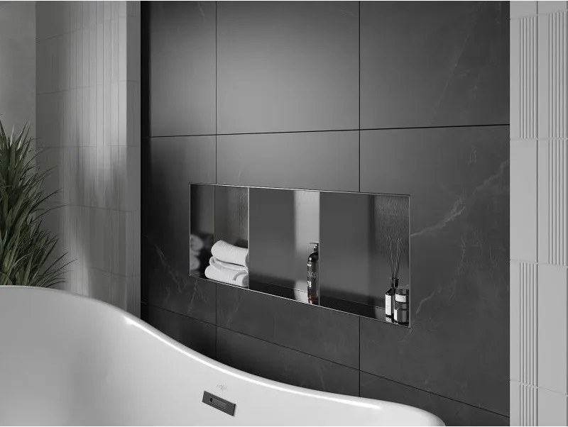 Mexen X-Wall-NR, polica na zapustenie bez príruby 90 x 30 cm, grafitová matná - 19E1903010S