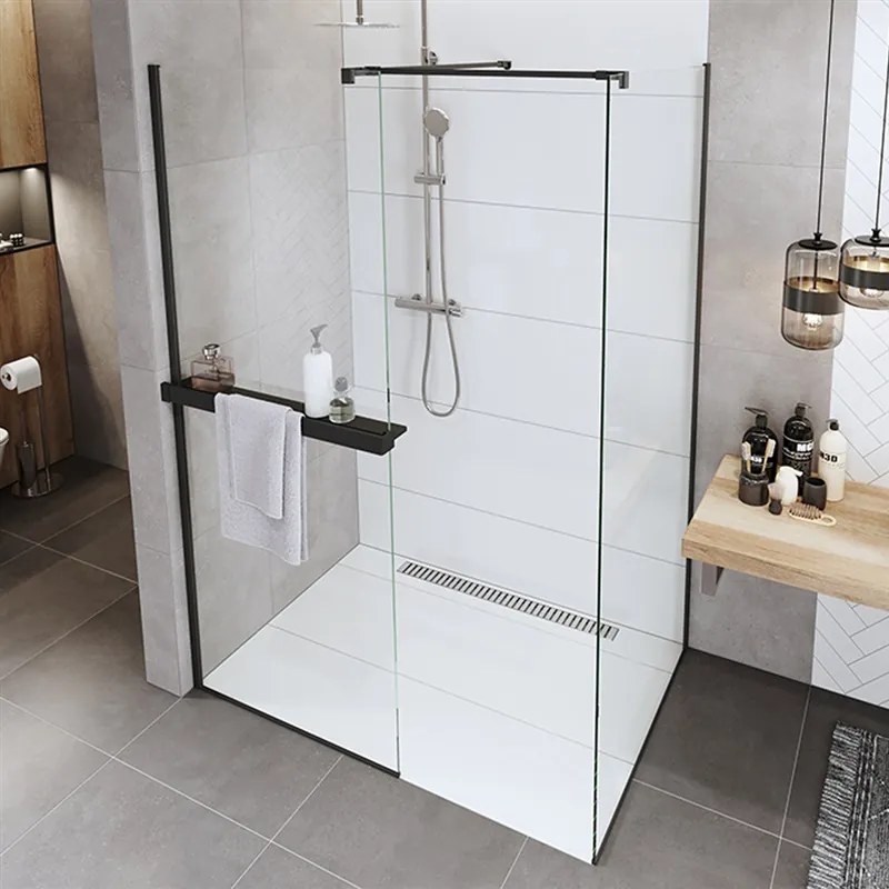 Mereo Mereo, Polička k WALK IN, 120 cm, čierny ALU, MER-CK10620PB