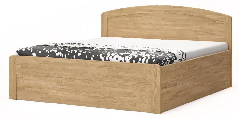 BMB MARIKA ART - masívna dubová posteľ s úložným priestorom 180 x 200 cm, dub masív
