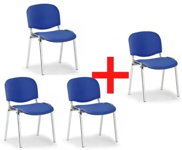 Antares Konferenčná stolička VIVA chróm 3+1 ZADARMO, modrá