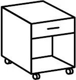 Úložný kontajner na kolieskach Cariba, dub san remo/biely