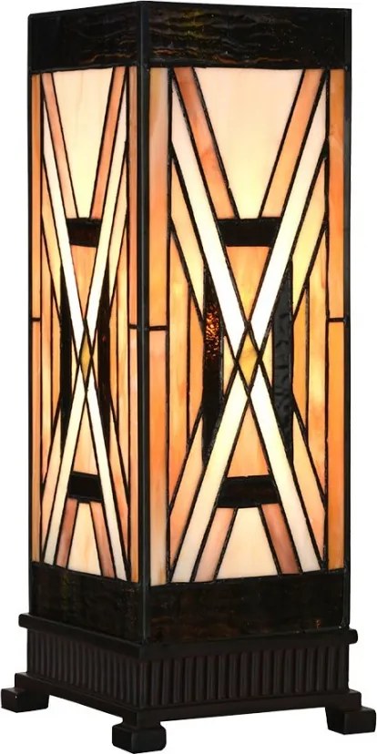 Table Lamp Tiffany 17x17x44 Cm Brown Glass Plastic - 17*17*44 cm E27/ma* 1*40W