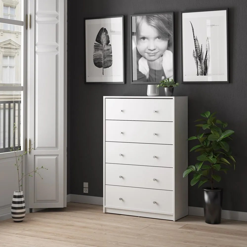 Biela komoda 72x108x30 cm May – Tvilum