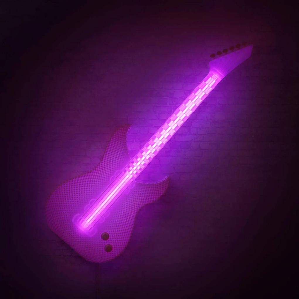 Gitara – biele nástenné LED svietidlo, 3D výtlačok